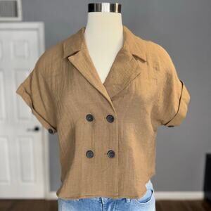 Zara Crossover Short Shirt, Brown, S